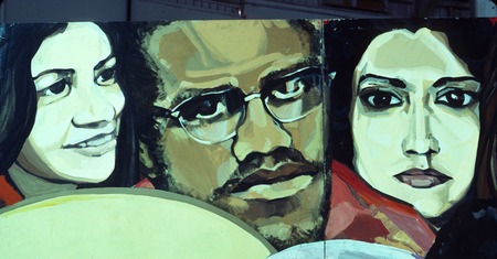 Revolutionary figures from Mexico and the United States: detail: Malcom X