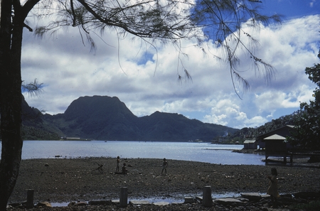 A view of Pago Pago harbor, as photographed by a member of the Capricorn Expedition (1952-1953) during a stopover in Ameri...