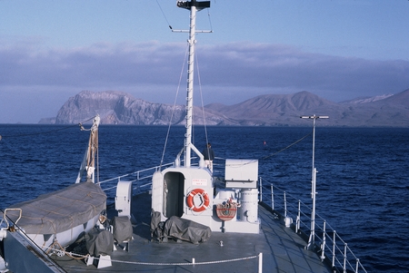 MV 71-I - Guadalupe Island, Isla Cedros, and San Clemente as seen from bow of ship