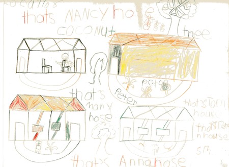 Nancy&#39;s rendering of village houses and descriptions in English