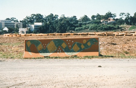 The Great Balboa Park Landfill Exposition of 1997: painted concrete barrier