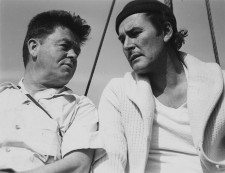 Oceanographer Carl L. Hubbs and actor Errol Flynn aboard the yacht Zaca