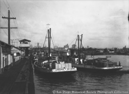 Docked tuna boats Lusitania and Continental