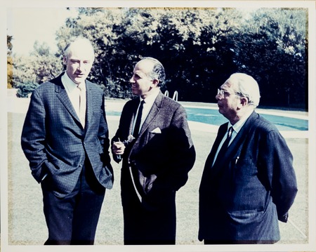 Jonas Salk with Leo Szilard and Francis Crick