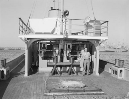 Man standing on deck of tuna boat Challenger