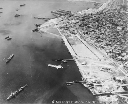 Aerial view of San Diego harbor