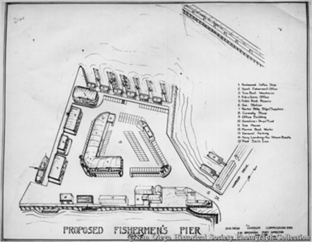 Drawing of proposed fishermen&#39;s pier