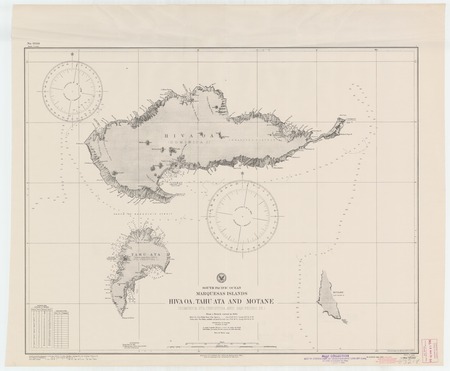 South Pacific Ocean : Marquesas Islands : Hiva Oa, Tahu Ata and Motane (Dominica Sta Christina and San Pedro Is.)