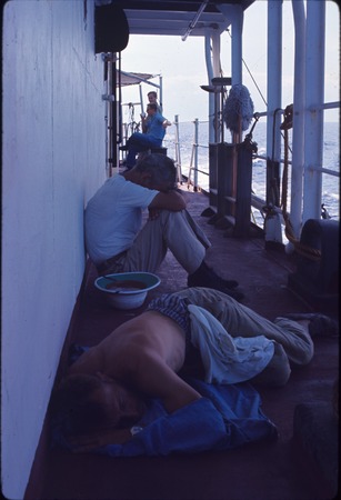 Siesta time aboard the USC&amp;GS Pioneer during the International Indian Ocean Expedition. 1964