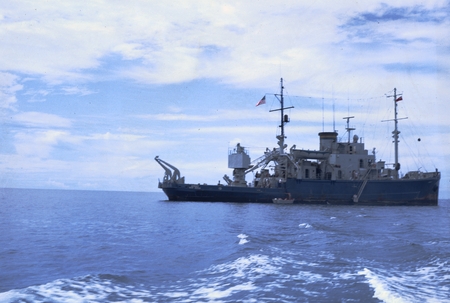 Research ship Argo during the Lusiad Expedition (1962-63). This expedition was an international effort to explore the Indi...