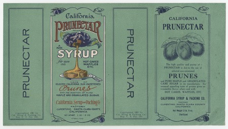 [Box label for California Prunectar syrup]