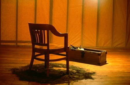 Ruminations: chair and box filled with objects
