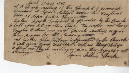 Church note for Squire Millerd