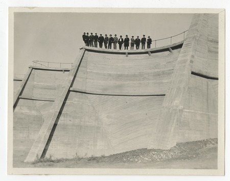 Men surveying the San Dieguito Dam