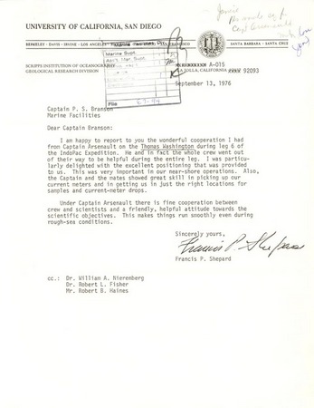 Letter to Captain Peter S. Branson