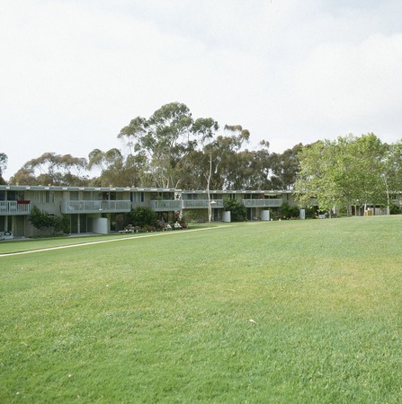 Residential Apartments, Phase One: exterior: general view from central lawn