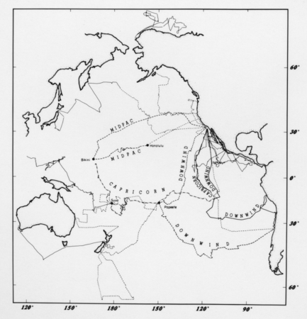 This chart shows Scripps Institution of Oceanography&#39;s sea expeditions lead by Robert Lloyd Fisher and Henry William Menar...