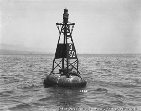 Seal on bell buoy, San Diego Bay