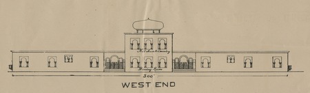 Drawing of West End façade - Kitchen, Laundry and Dining Room