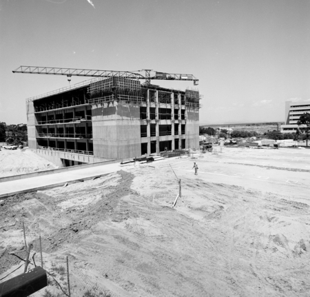 Construction of the School of Medicine on the former Camp Matthews site, UC San Diego