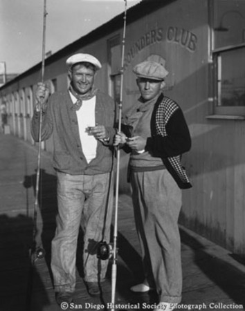 Andy Devine and Bing Crosby with fishing poles