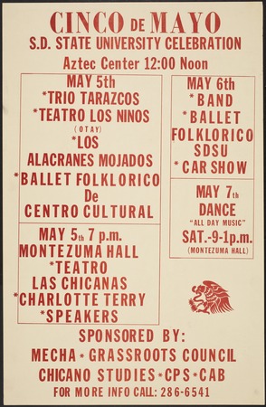 Movimiento Estudiantil Chicano de Aztlán (MEChA) - Programs, flyers, paste-up originals and artwork