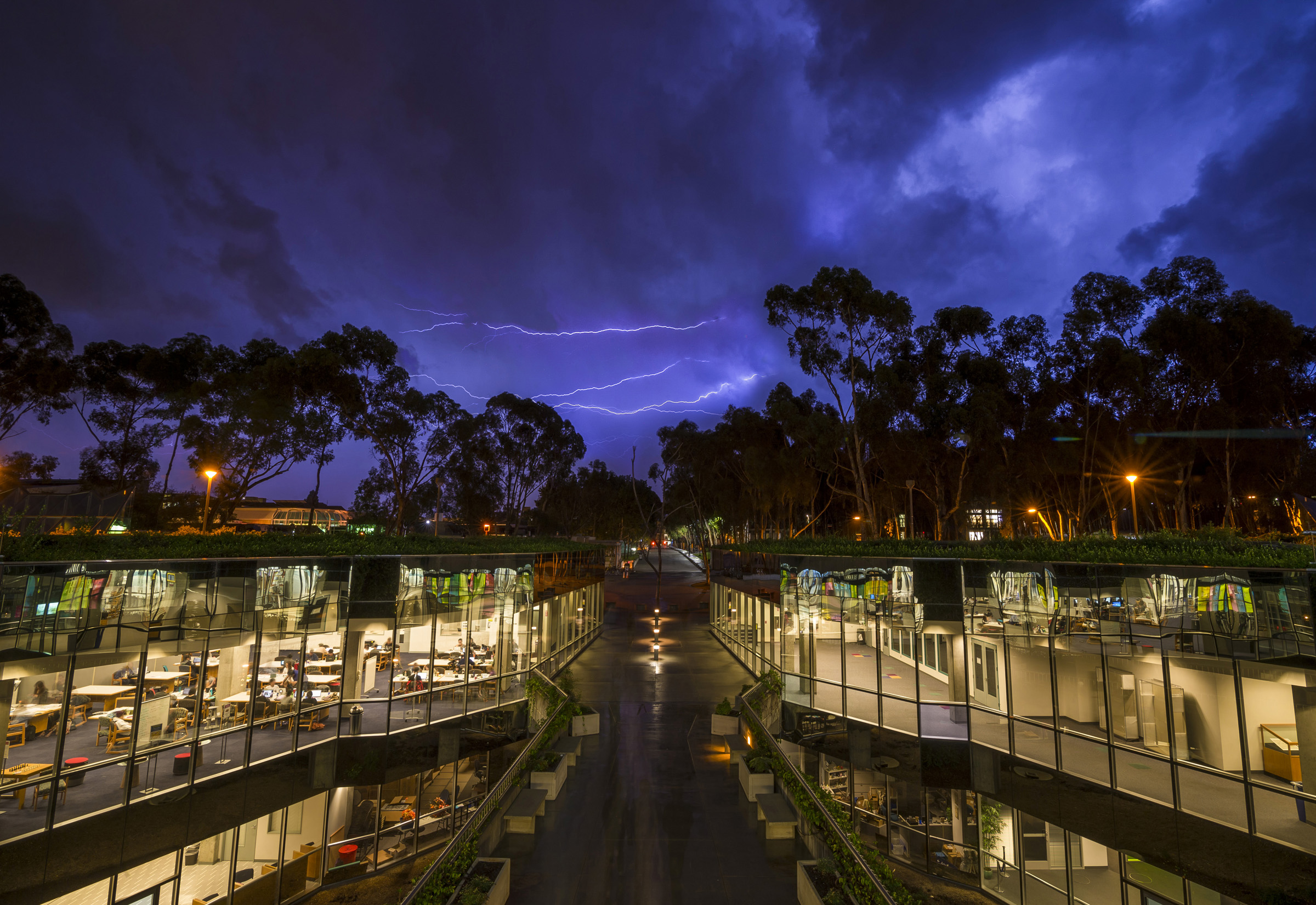 Geisel Library with Lightening