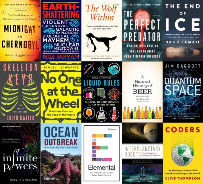 Book covers from the latest batch of popsci books.