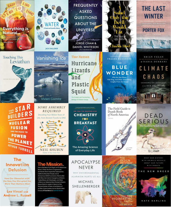 bookcovers for recent popsci titles.