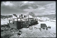 Hulks of old cars at Calmallí, 1971