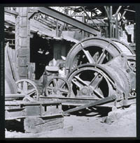 Santa Rosalía: A worker oiling machinery at the Boleo mill, 1967